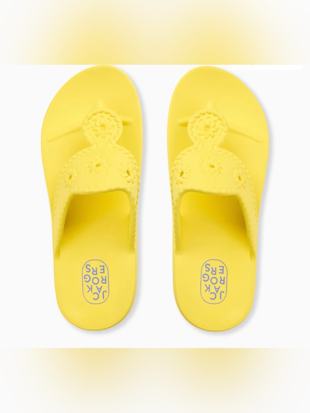 Jack Rogers waterproof Eva  Bright Yellow Decorative Slide Sandals, NWT sz 8